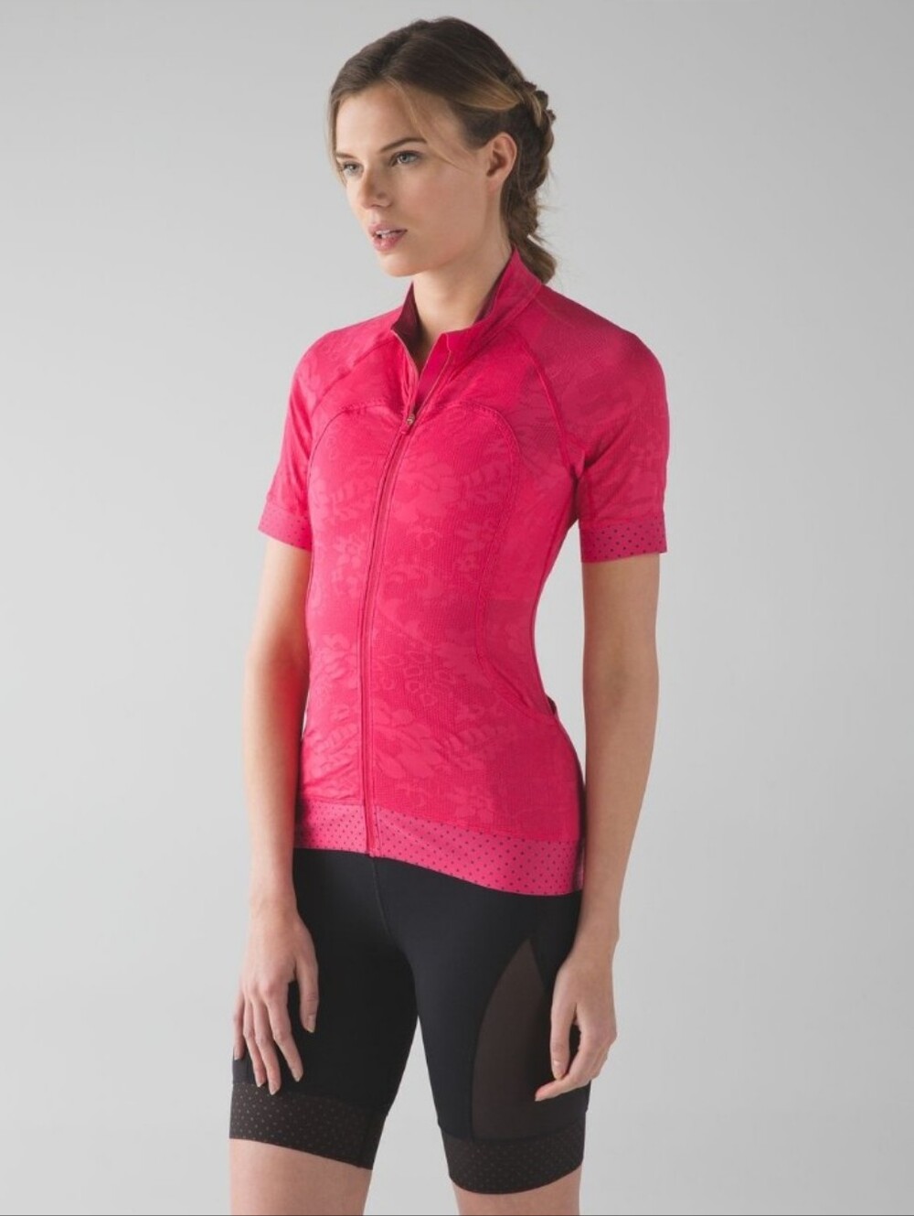 lululemon athletica women's cycling jersey in hot pink